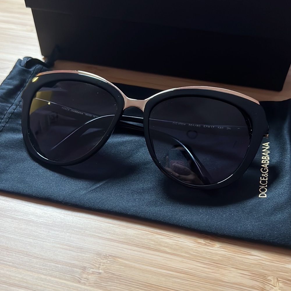 DOLCE & GABBANA Black and Gold Sunglasses